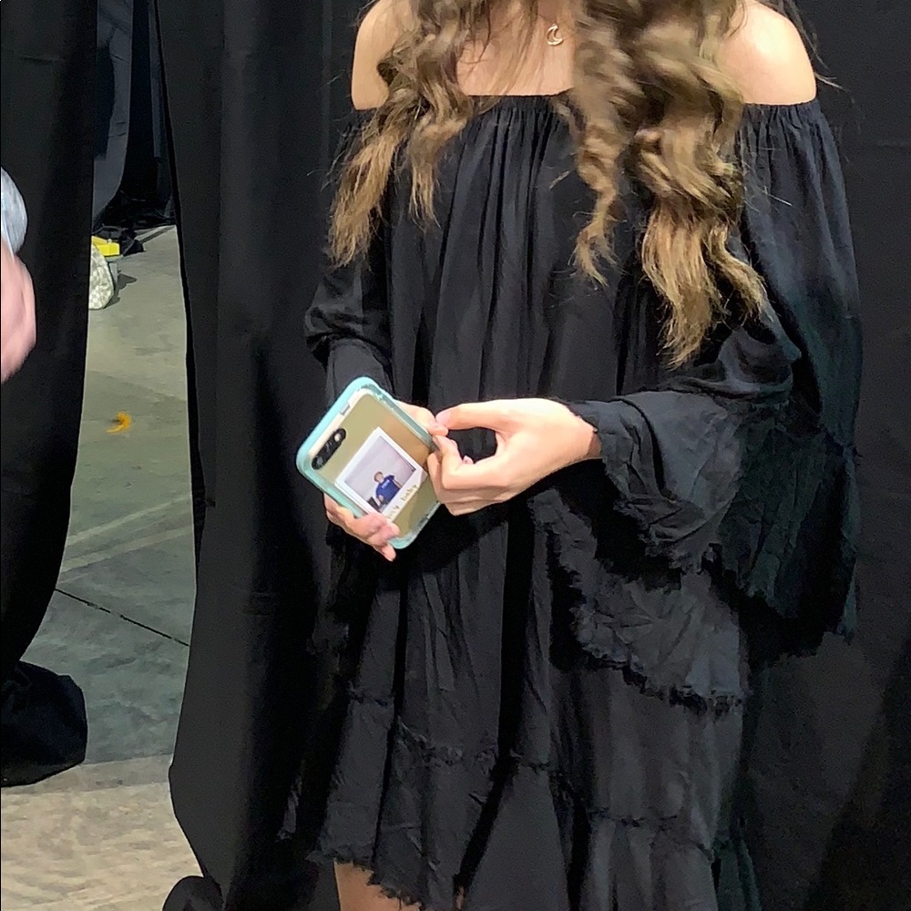 Off the shoulder black dress